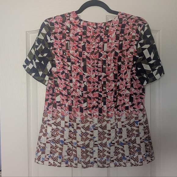 Y2K Silk Peter Pilotto Multicolor Geometric Blouse - Picture 3 of 6